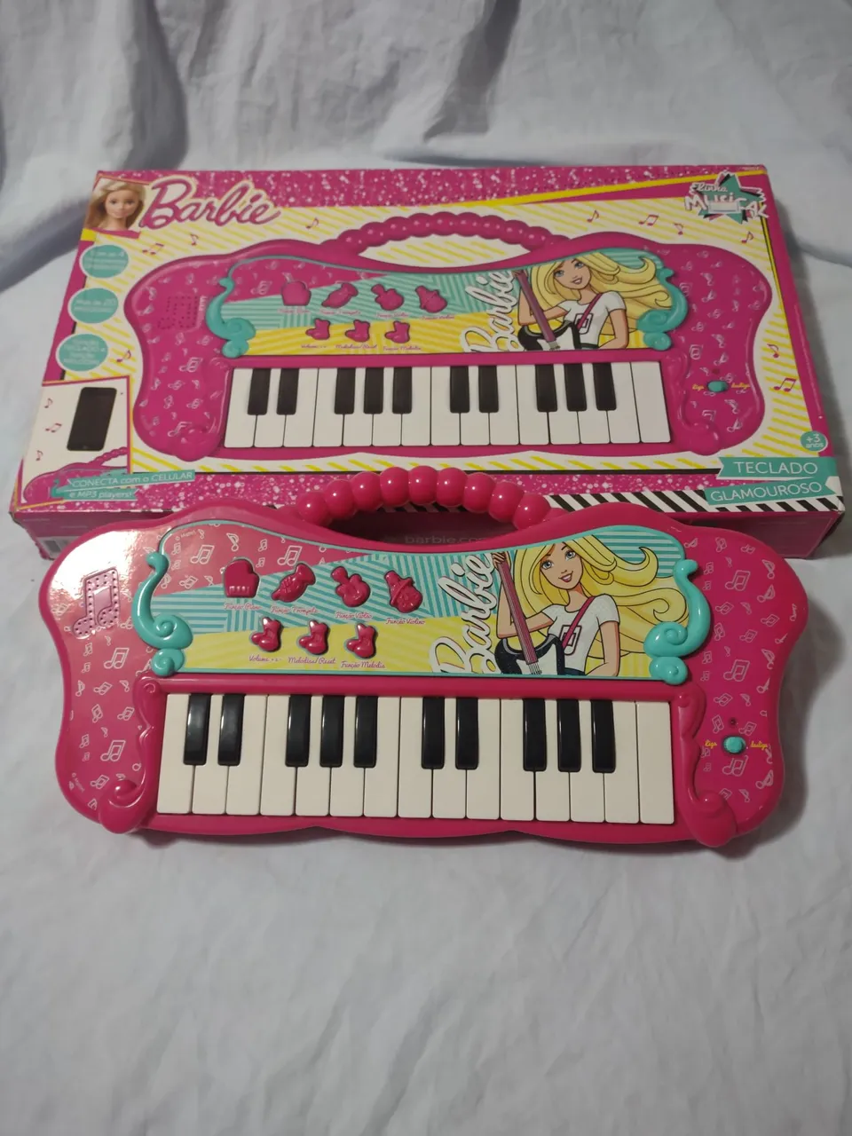 Teclado Musical Infantil Barbie - Brinquedo Divertido