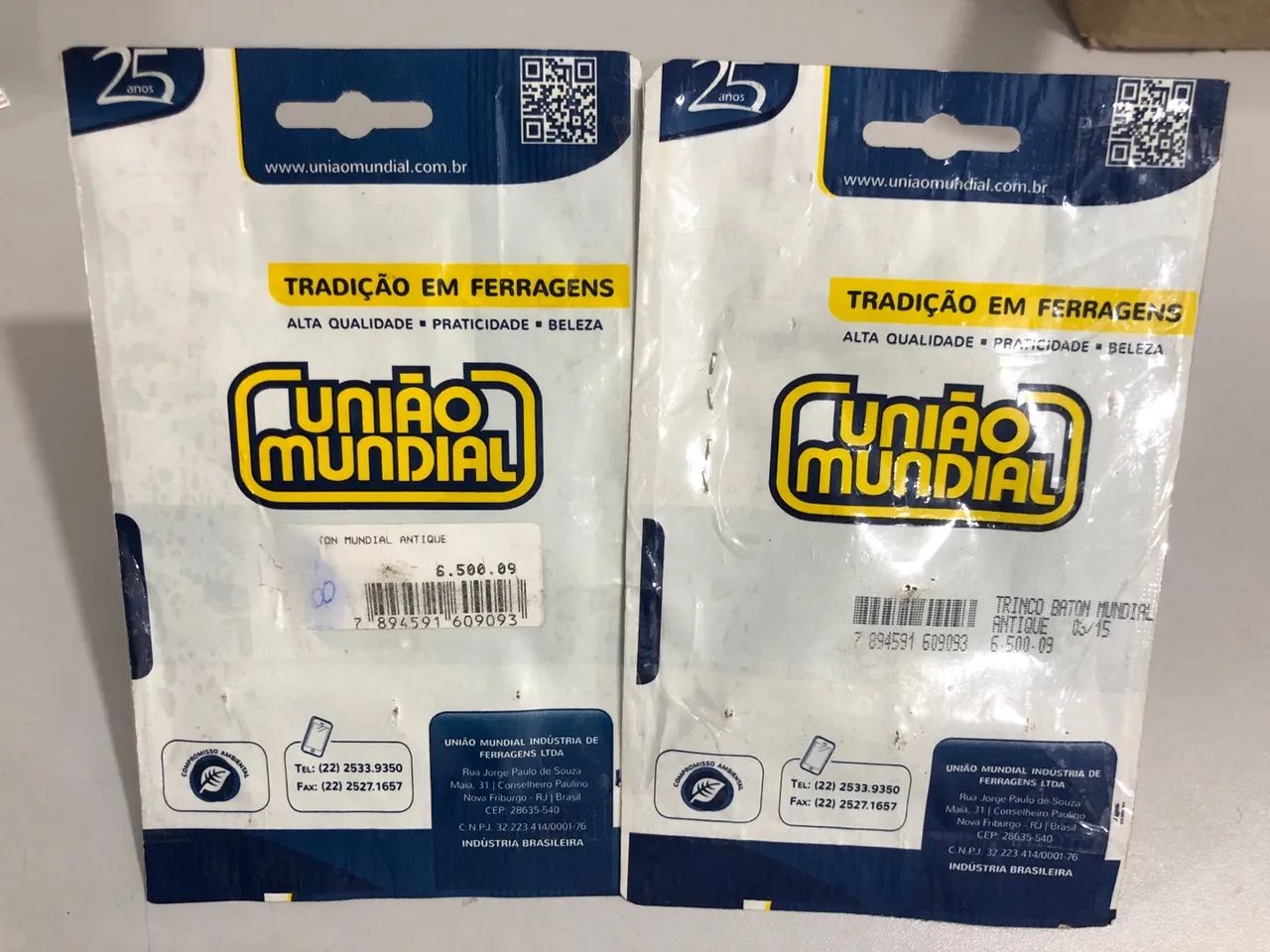 Par Trinco Baton Para Portas E Janelas Antique União Mundial - Foto 2