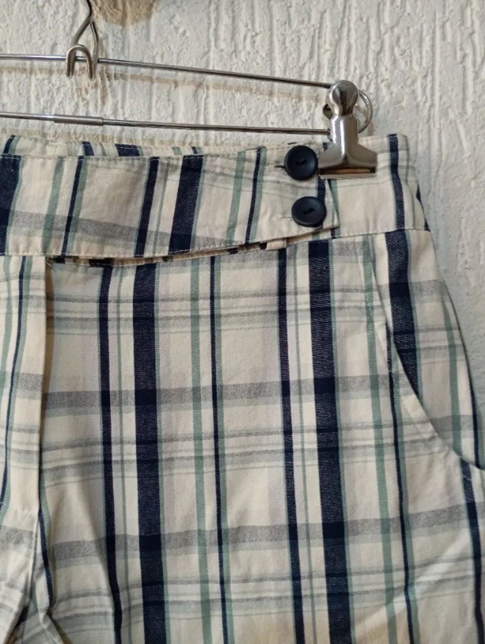 bermuda listrada marfinno com cinto masculina 46 - Foto 4