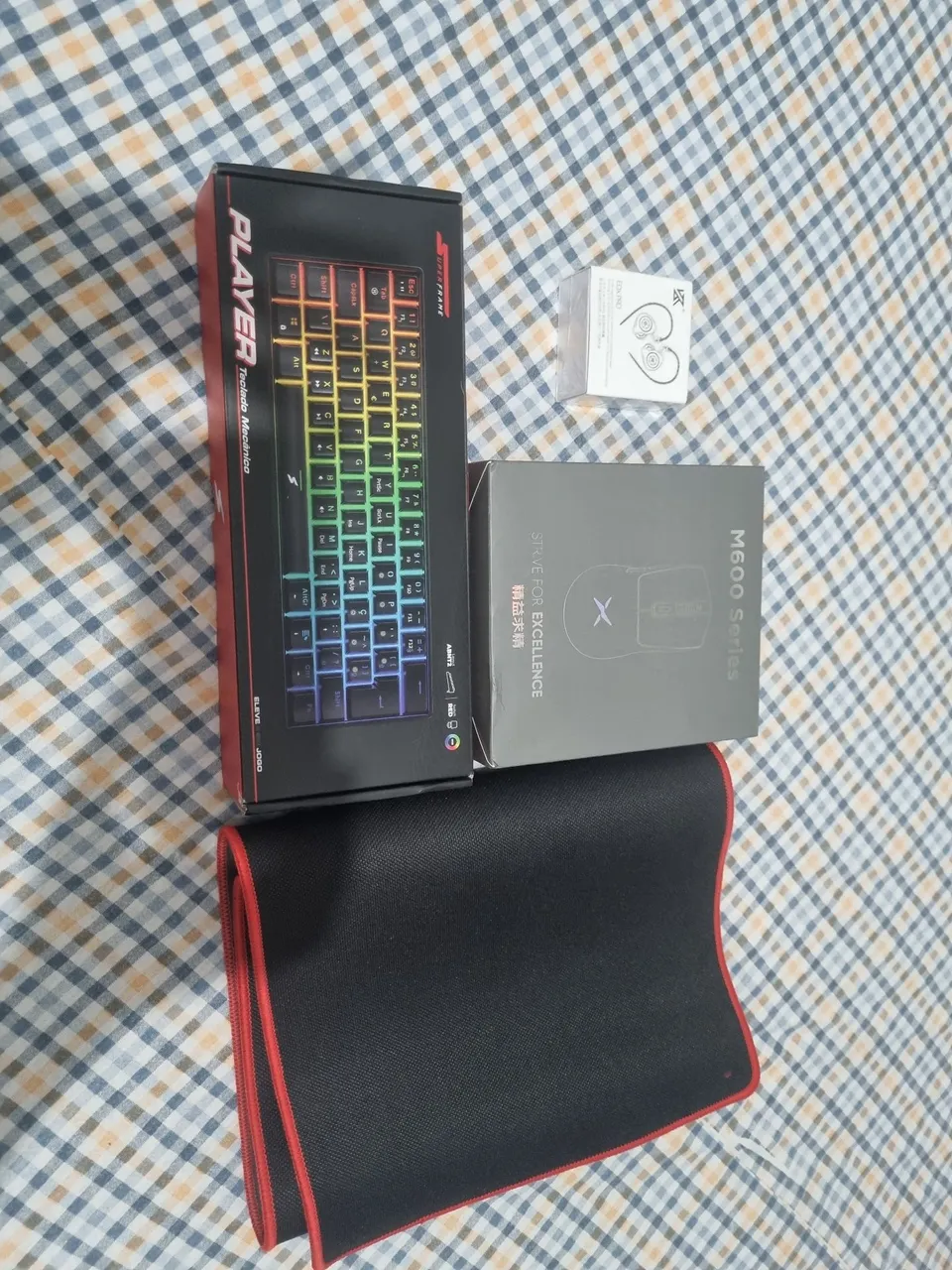Kit mouse,teclado e mouse pad + fone kz