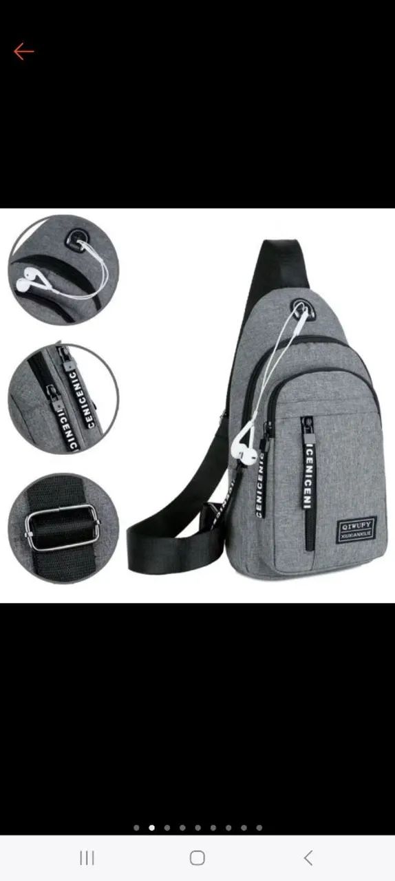 Mochila de Ombro Cinza - estiloso e prático! , confortável top pra leva seus acess.....