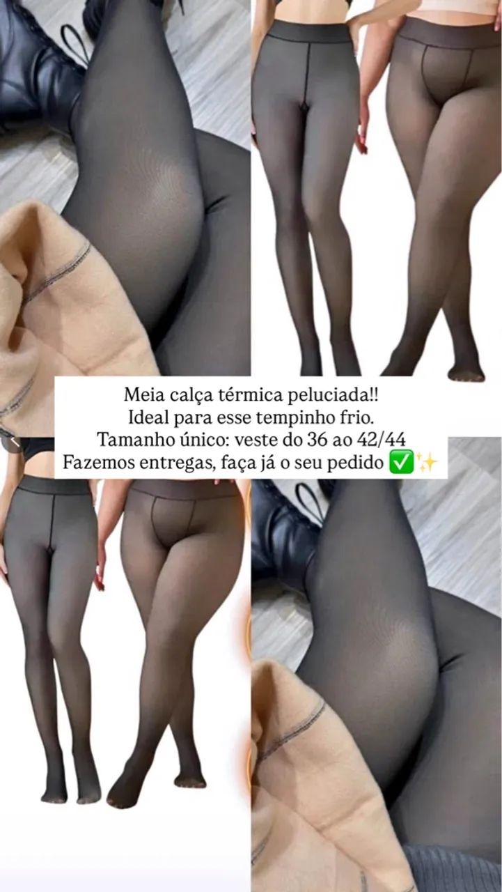 Meia calça peluciada para o frio!
