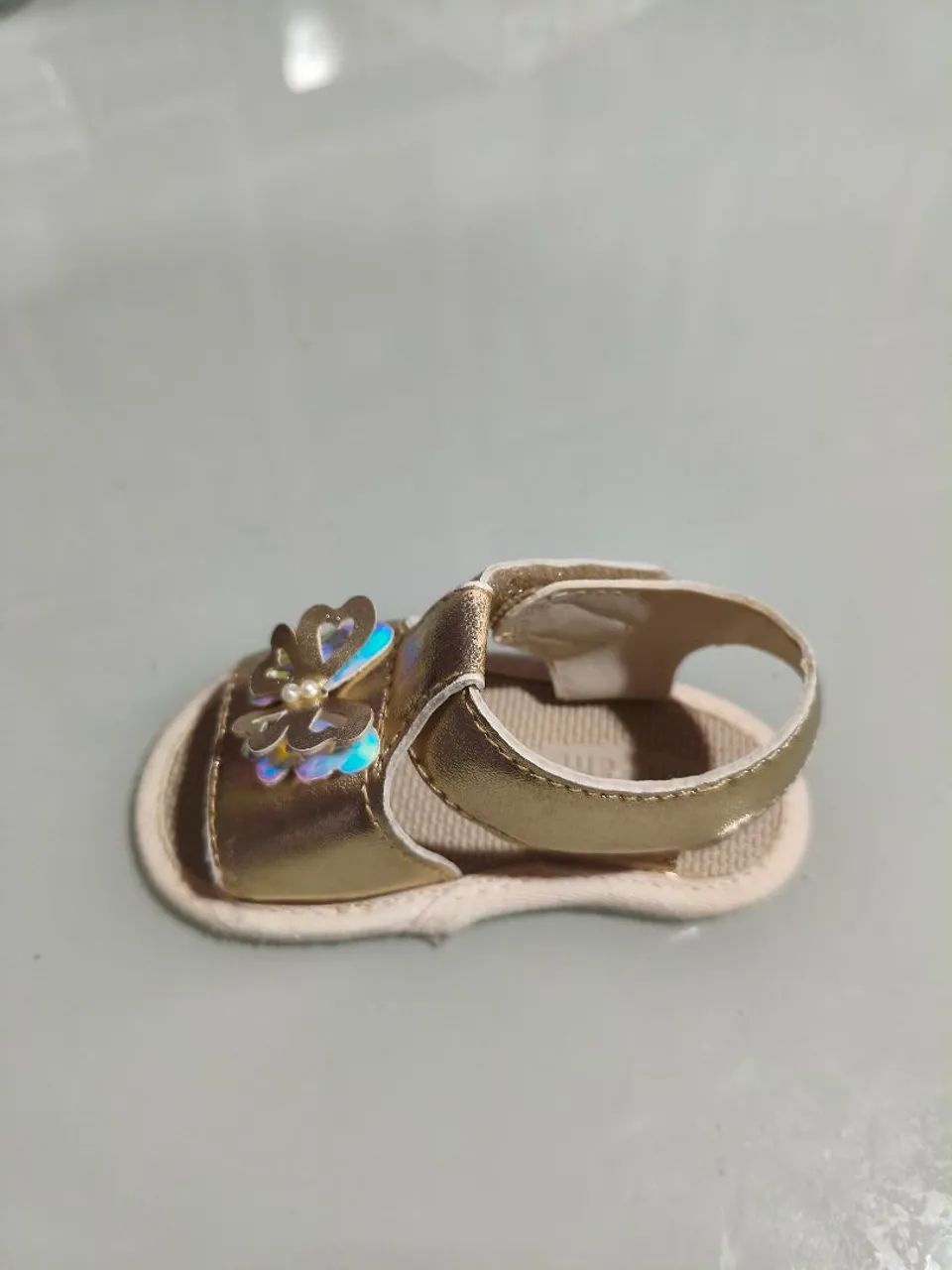 Sandálias Pim Pam Douradas Tamanho 18 - Foto 4