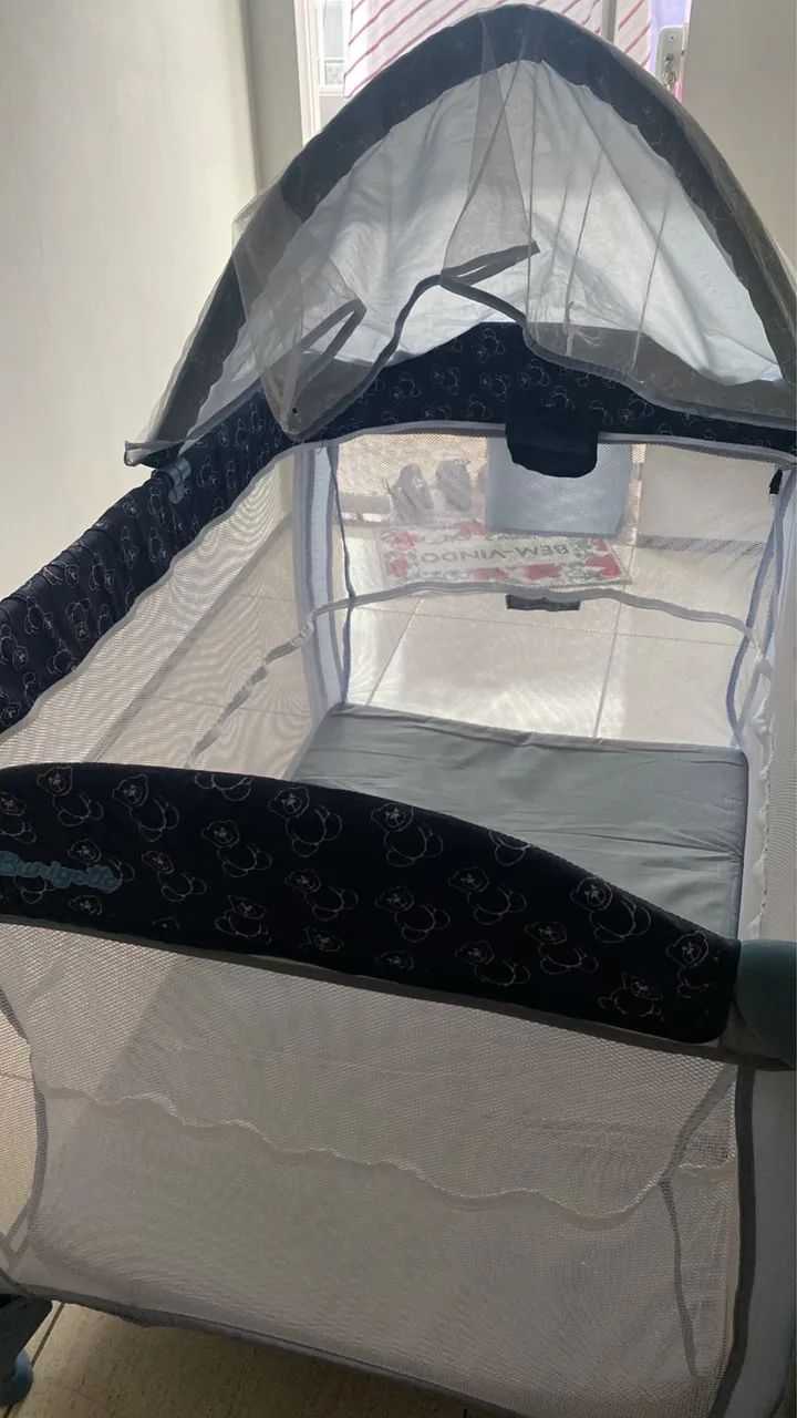 Berço portátil, 3 em 1, com trocado, fácil de montar 