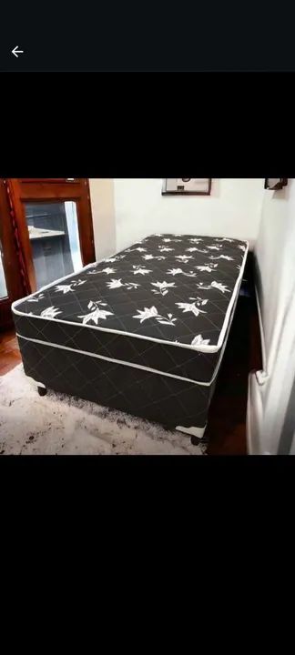 Cama box solteiro molas  ensacadas 