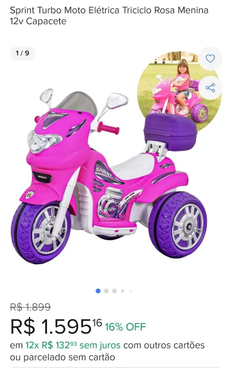 Mini Moto Elétrica Infantil Rosa - Diversão Garantida! - Foto 4