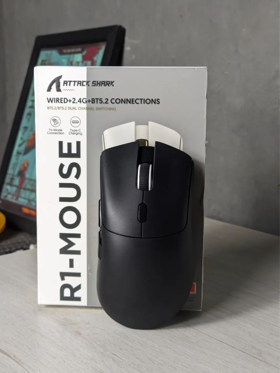 NOVO! Mouse Gamer Attack Shark R1 | 60g, Tri-Mode, Sensor 3311!