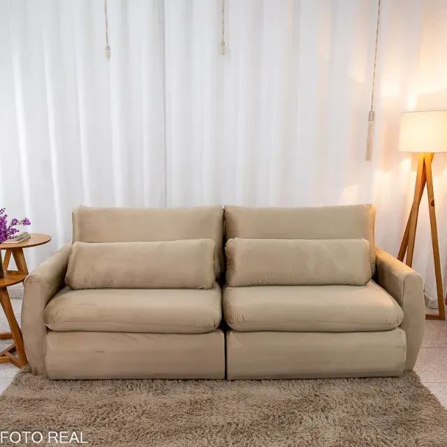 Sofa Cama Retratil Amaranto 2,30m Veludo. Pronta Entrega. 1012 - Foto 2