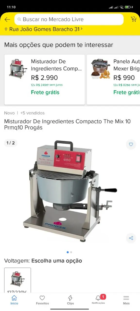 Misturador de Ingredientes Compacto The Mix 10 Progás