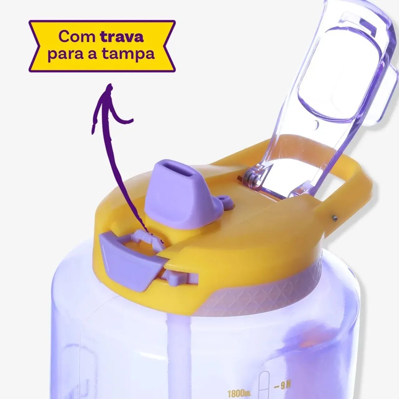 Produto NOVO - Garrafa de água com trava para tampa - Ideal para academia