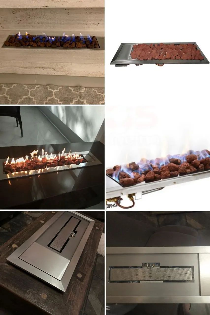 Lareira a gás de 60 cm em aço inox escovado  direto da fábrica 