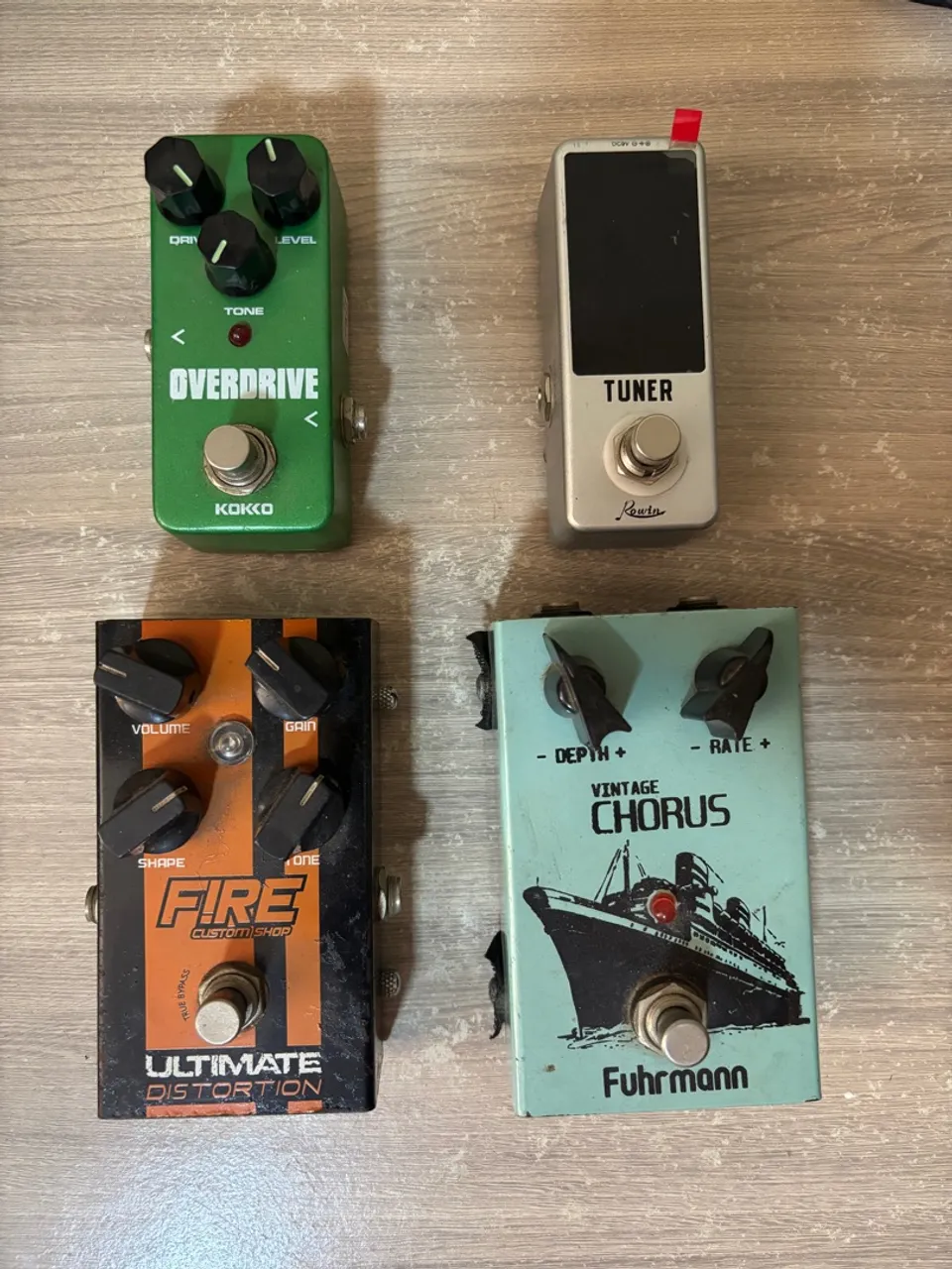 Pedais de efeito para guitarra - Overdrive, Tuner, Distortion, Chorus