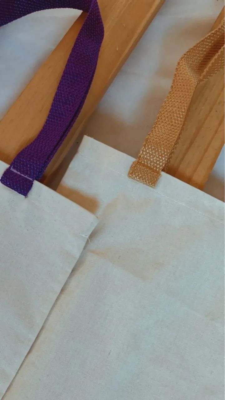 Ecobag em algodão cru com alça de nylon
