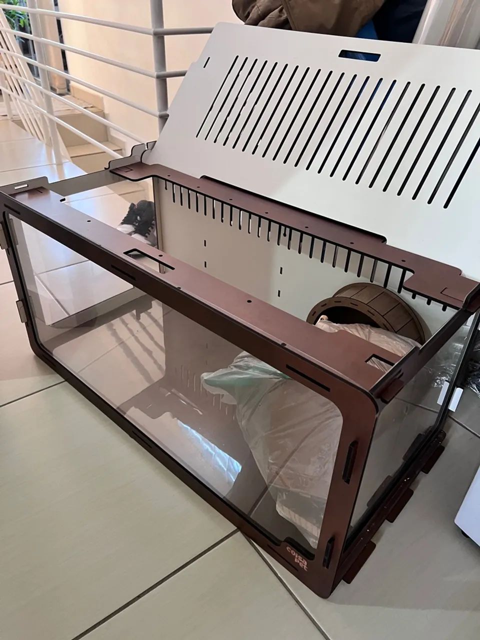 Terrário Alojamento 100x50x50  Grande para Hamster Roedores Completo c/ Acessórios - Foto 4