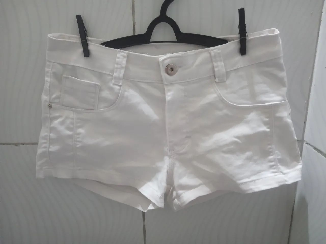 Short Branco Jeans Feminina   N;40 - Foto 5