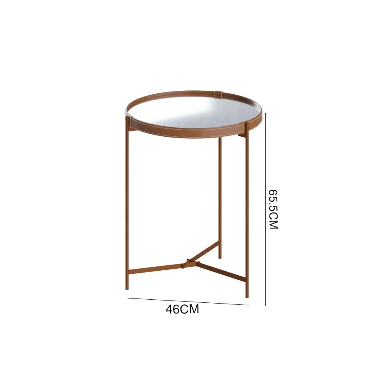 Mesa Lateral Aqua Espelho Cobre Imcal<br> - Foto 2