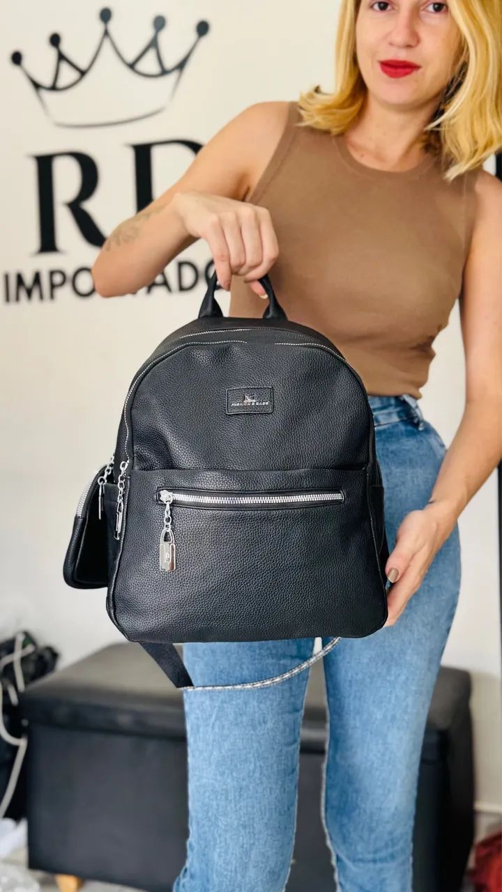 Mochila Feminina em Couro - Foto 3