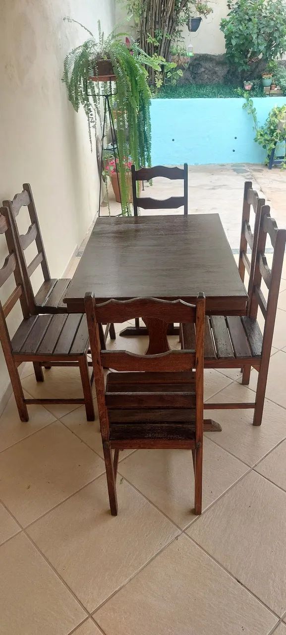 Mesa com 06 cadeiras de Sucupira - Foto 4