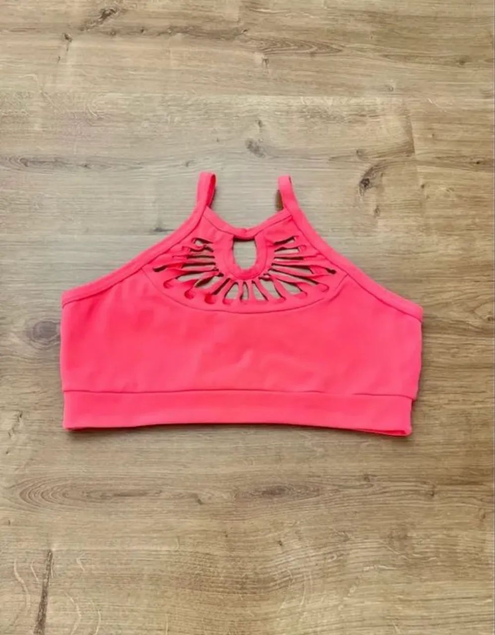 Top veste P e M esportivo rosa neon - Foto 4