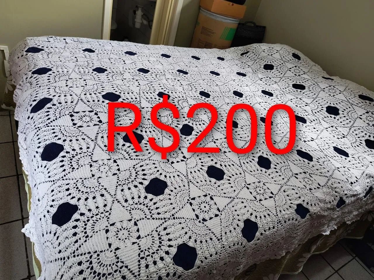 Colchão de crochê casal 