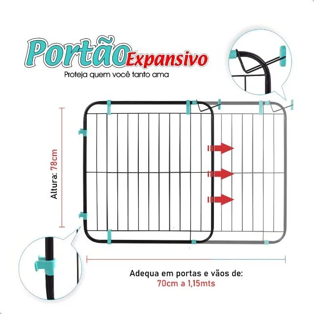 Expansivo Criança Ou Pet Cor Preto  - Foto 2