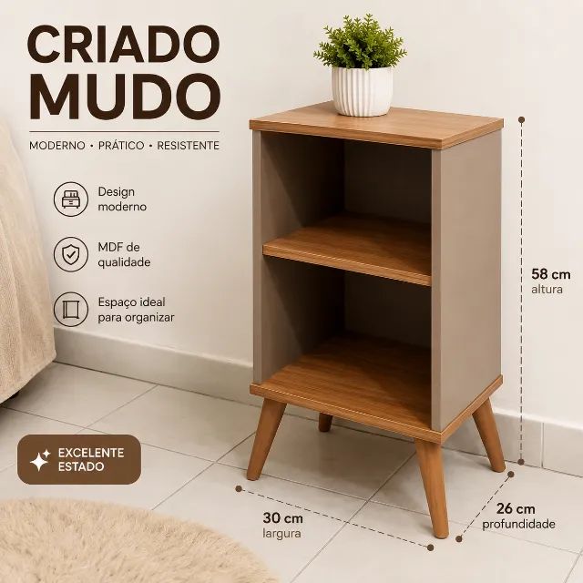 Criado-Mudo em MDF | Excelente Estado | Moderno e Resistente