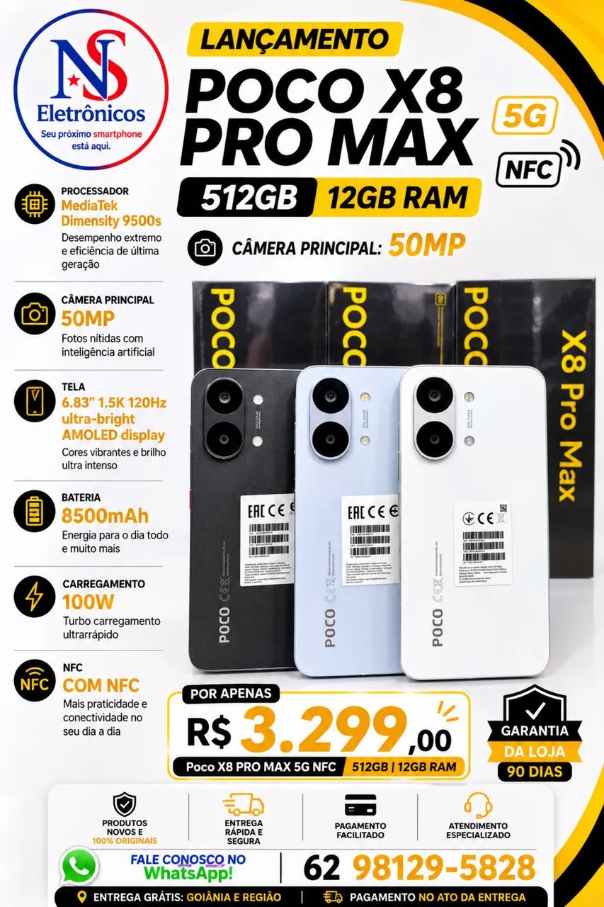 Poco x8 Pro Max 512/12 Novo Entrega Gratuita 