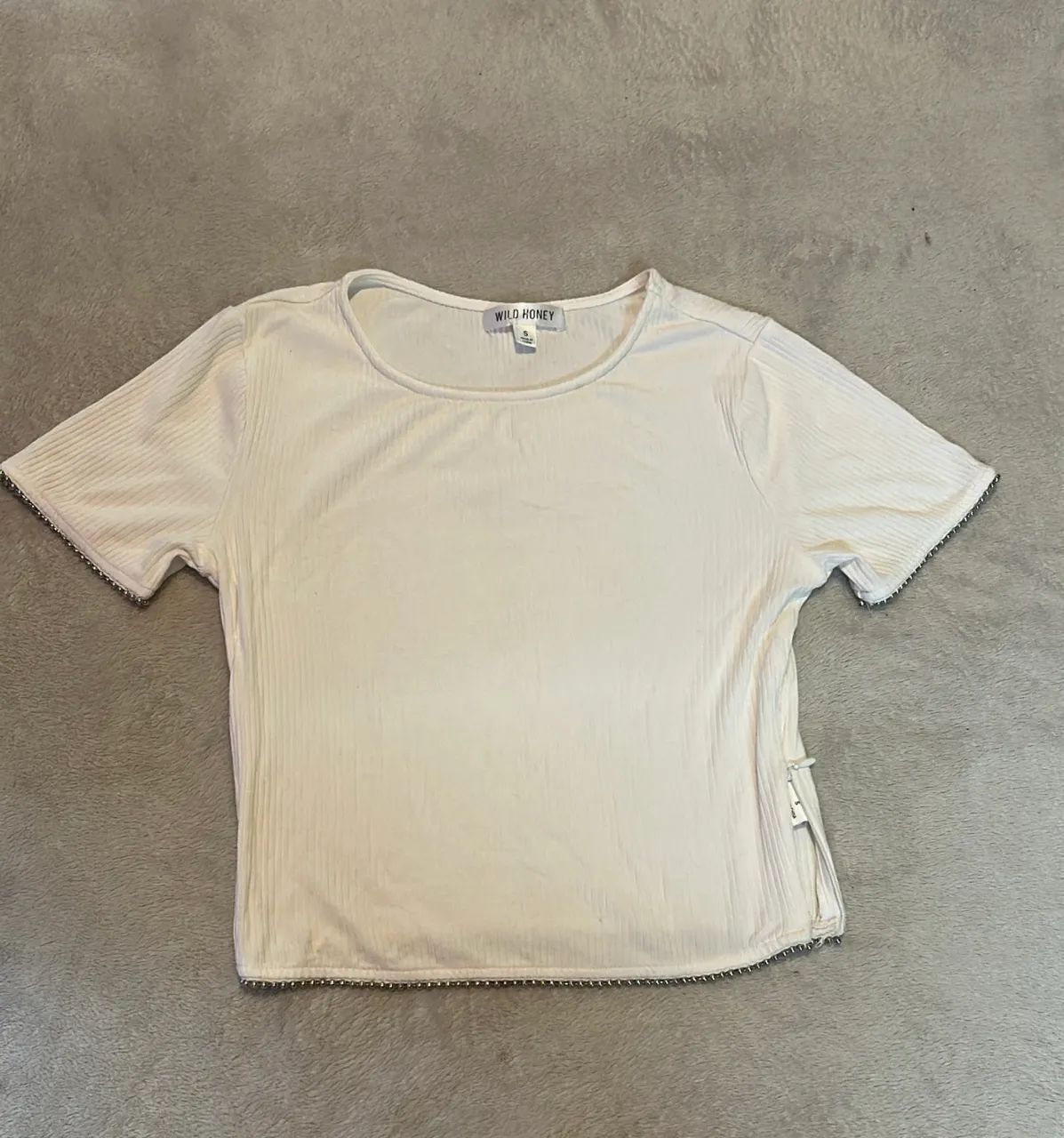 Top branco canelado Wild honey - Foto 2