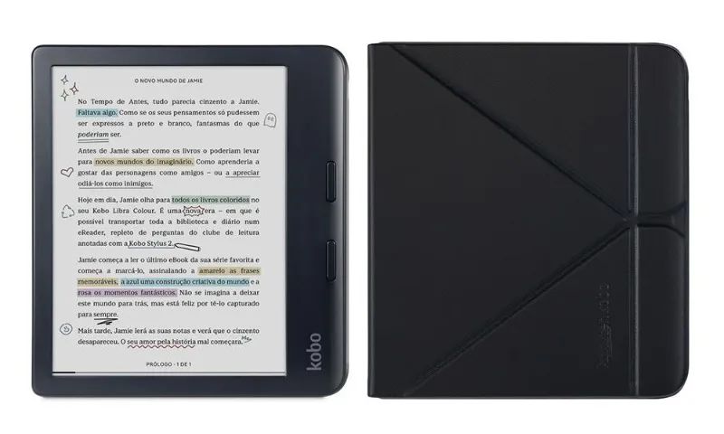 Kobo Libra Colour Preto + Capa Sleepcover Novos Originais Lacrados