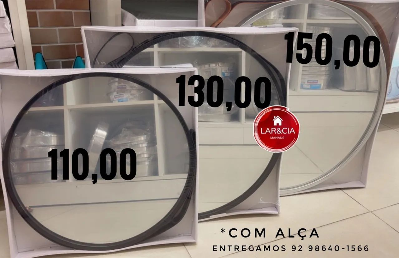 Espelho redondo com alça com entrega gratis  - Foto 3