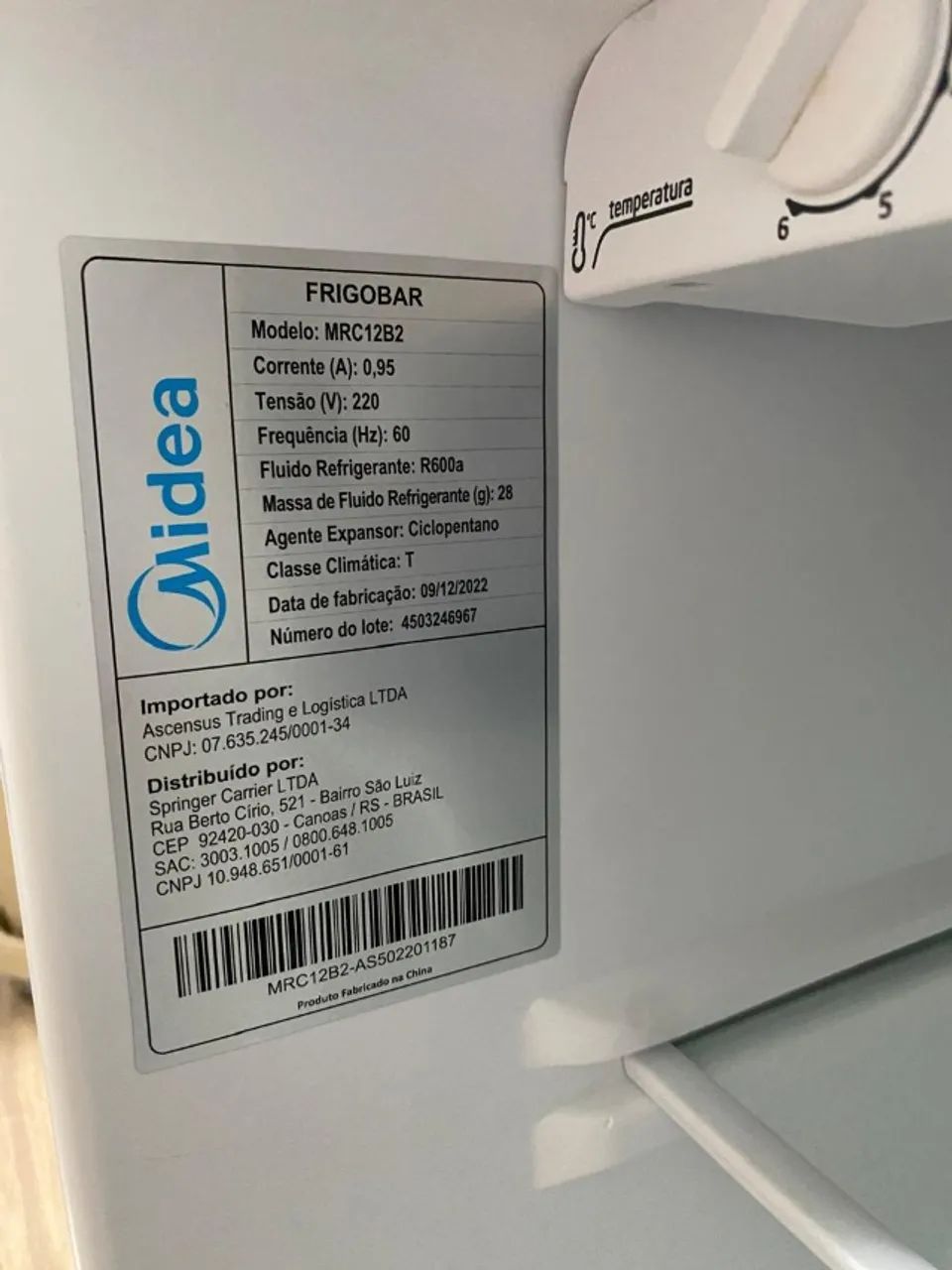 FRIGOBAR MIDEA 124L BRANCO 220V - Foto 6