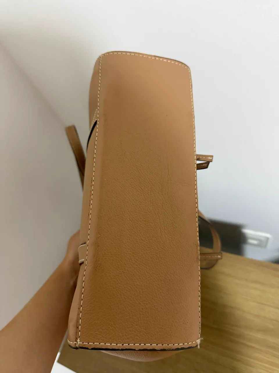 Bolsa Arezzo bege/caramelo em couro- original - Foto 4