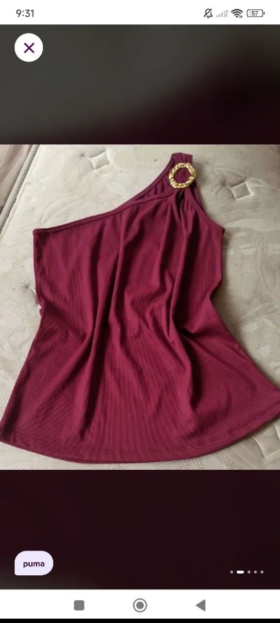 blusa vinho com uma manga