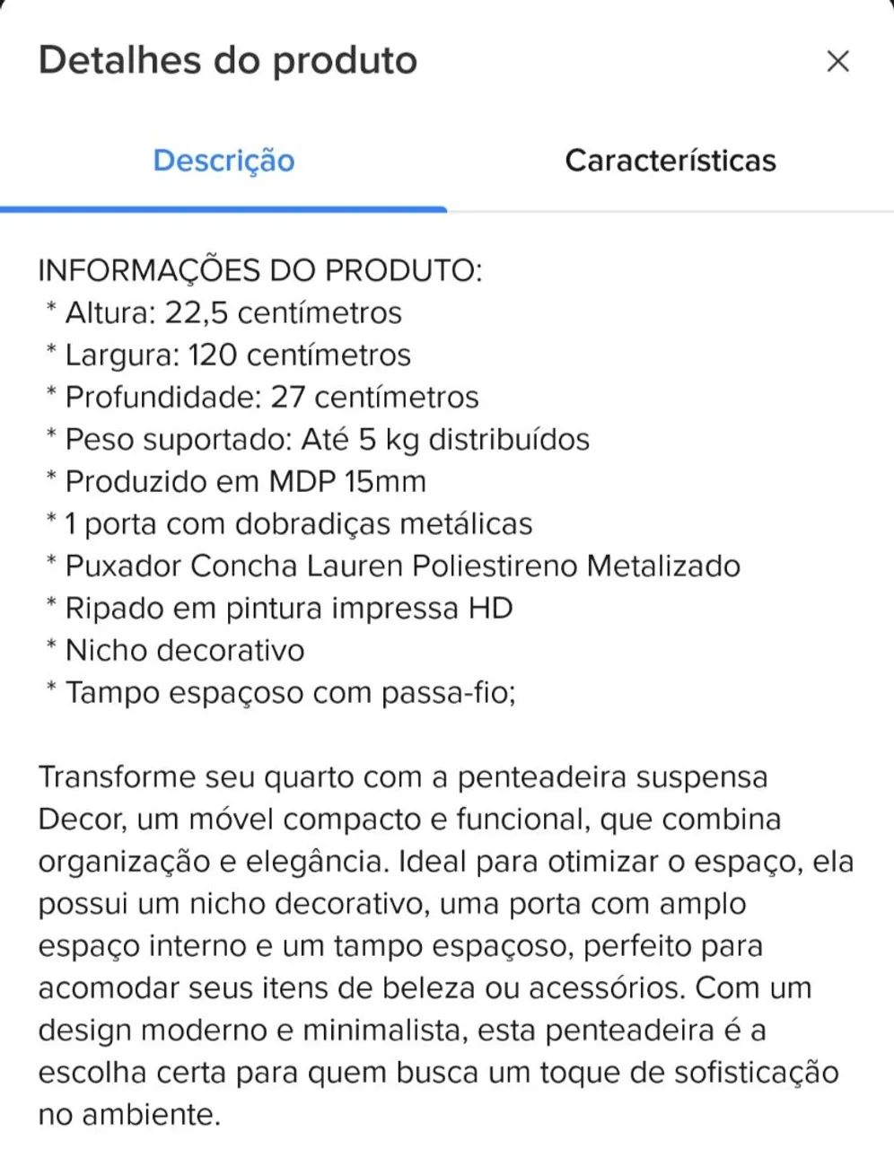 Prateleira, nicho, penteadeira, otimo para quarto, salao, pequenos espaços. - Foto 5