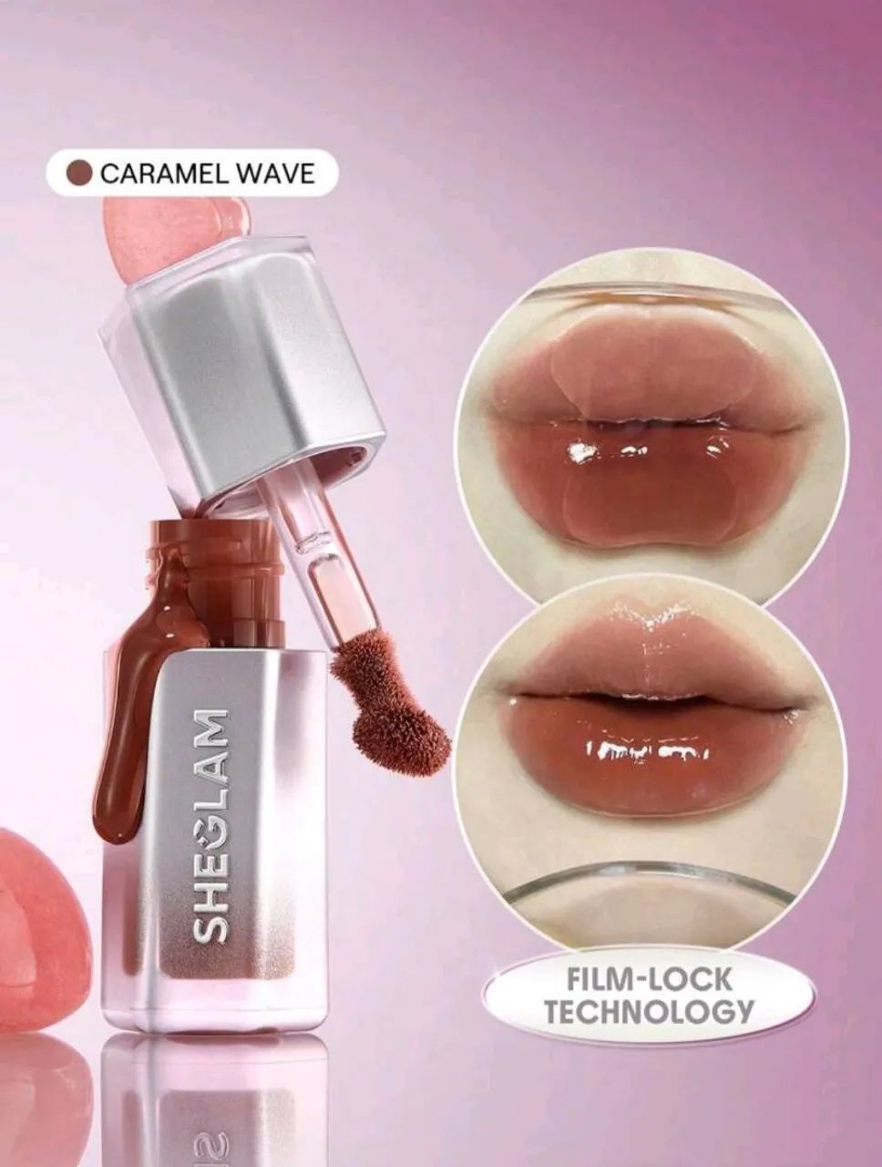 sheglam gloss air lock cor - caramel wave