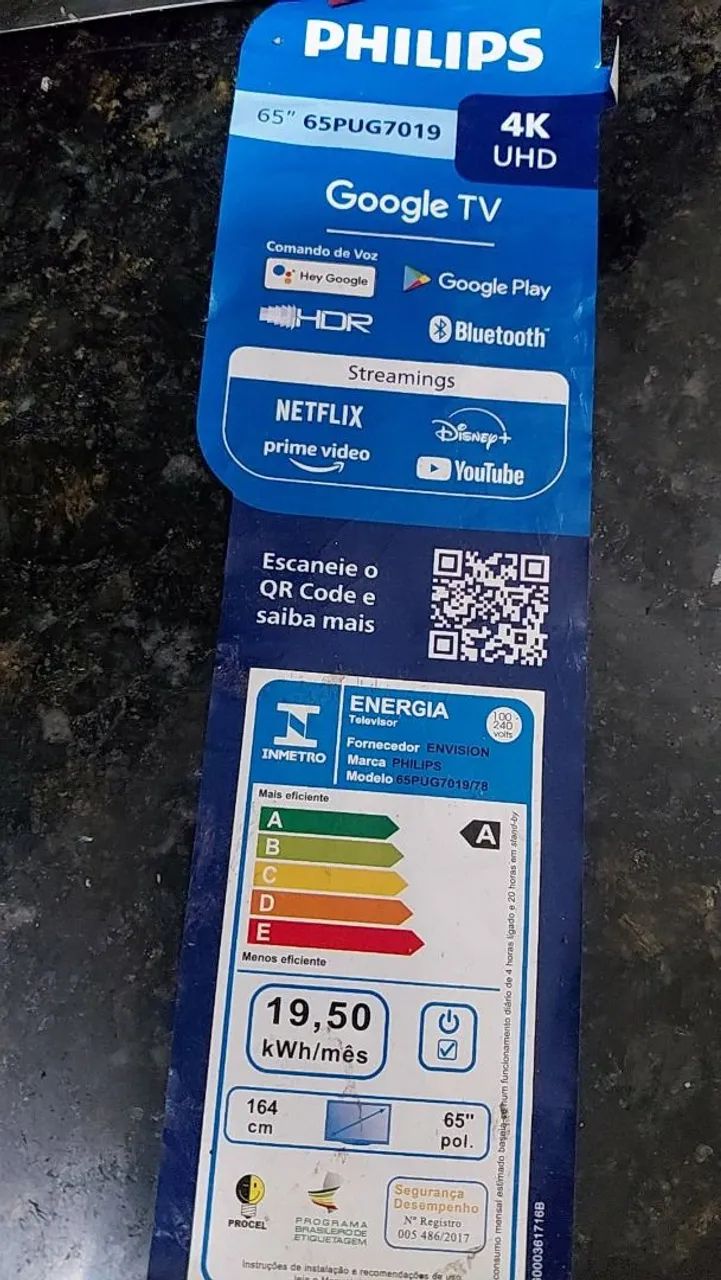 TV 65 polegadas Philips TELA QUEBRADA para consertar - Foto 2