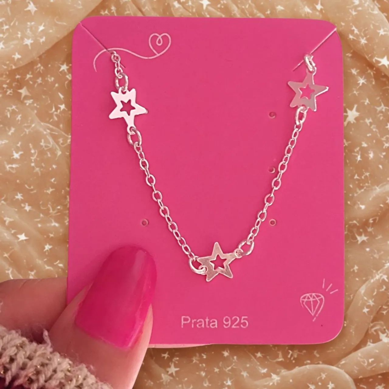 Pulseira com Estrela Vazada Jóia Legítima Prata 925 - Foto 2