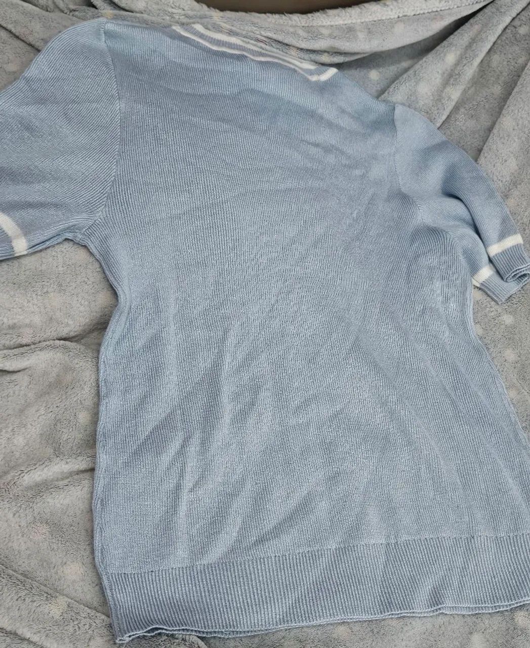 Camiseta  Em Algodã Texturizada Azul - Foto 2