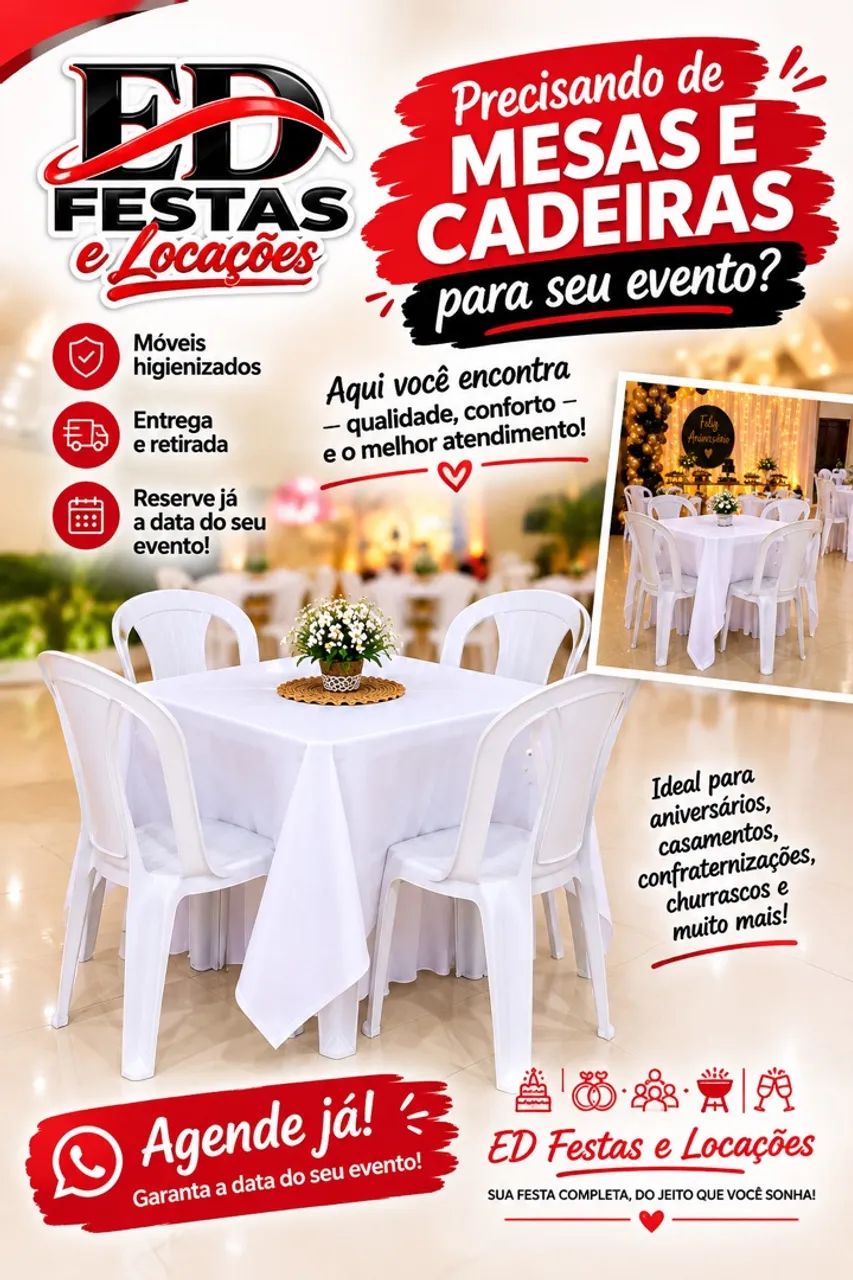 Mesas e cadeiras aluguel  - Foto 2