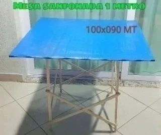 Mesa sanfonada de madeira - Foto 2