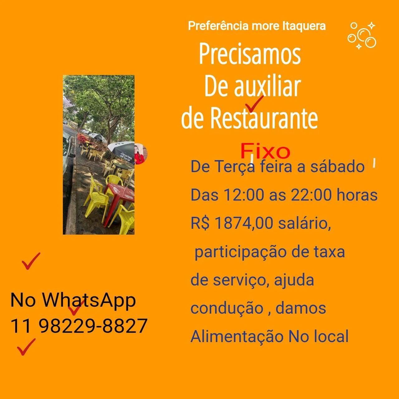 Ajudante de Restaurante Feminina 