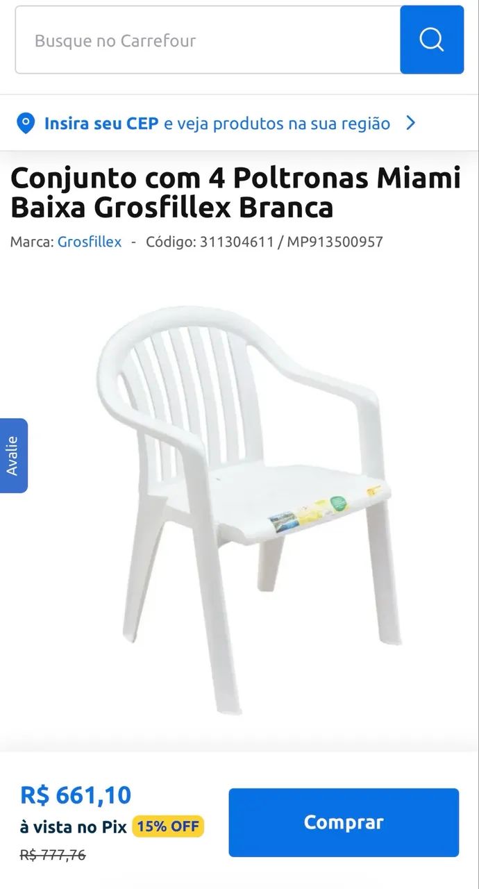 Conjunto com 4 cadeiras área externa - Foto 2