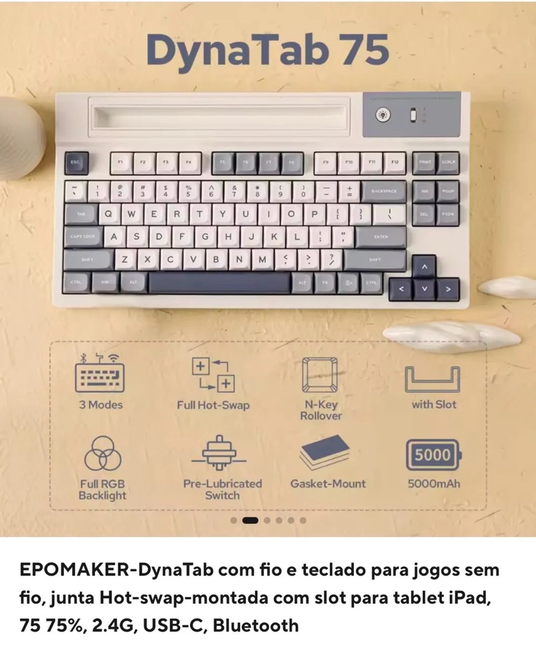 TECLADO MECÂNICO EPOMAKER -DYNATAB - Foto 2
