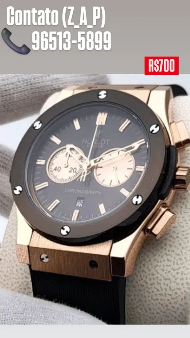 Relógio HUBLOT CHROGRAPH MULTIFUNCIONAL ROSE GOLD - Foto 4