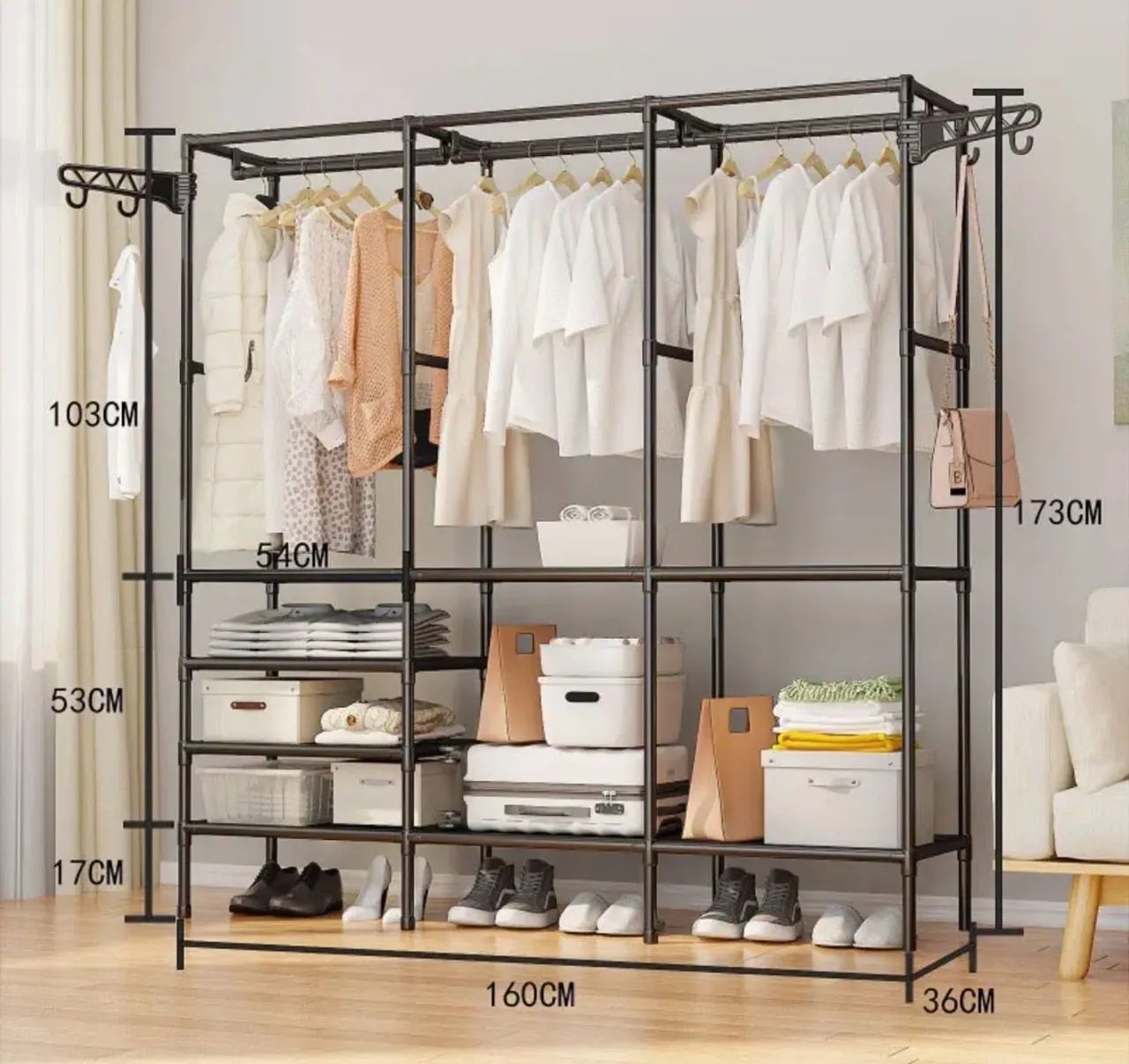Cabideiro Arara para roupas - guarda roupas