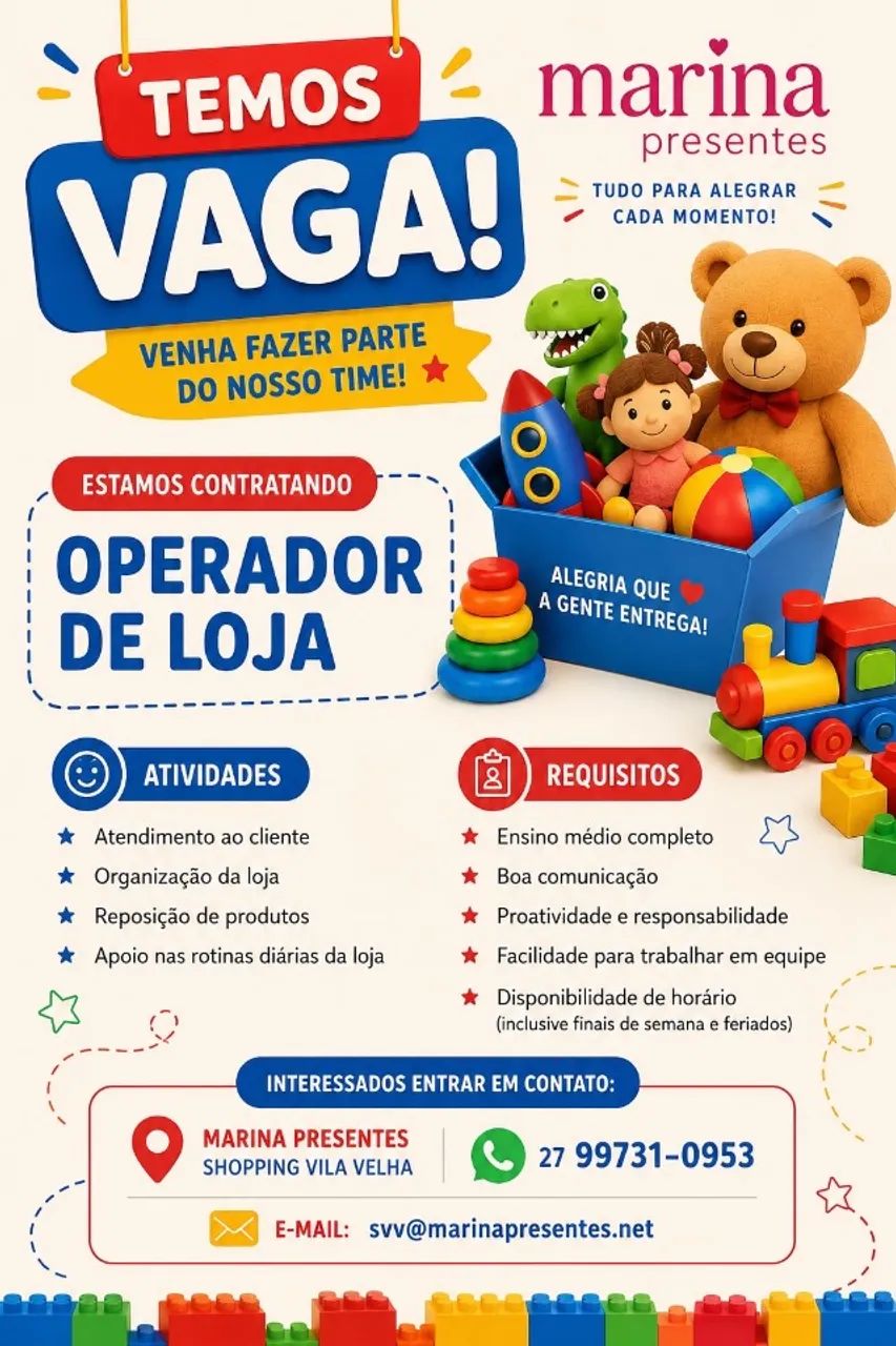 vaga: operador de loja 