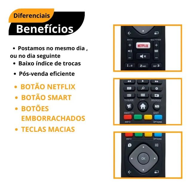 Controle Com Compatível Tv Philips Smart Netflix  - Foto 5