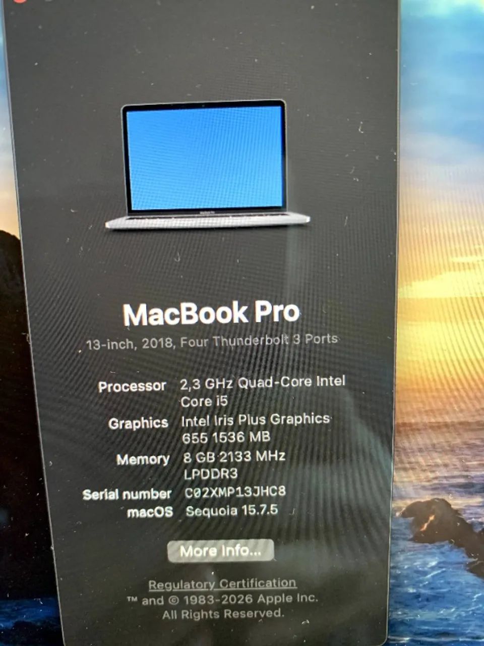 Macbook Pro 2018 TouchBar -  i5 | Quad Core | 256GB SSD | 8GB RAM | 13"|  - Foto 4