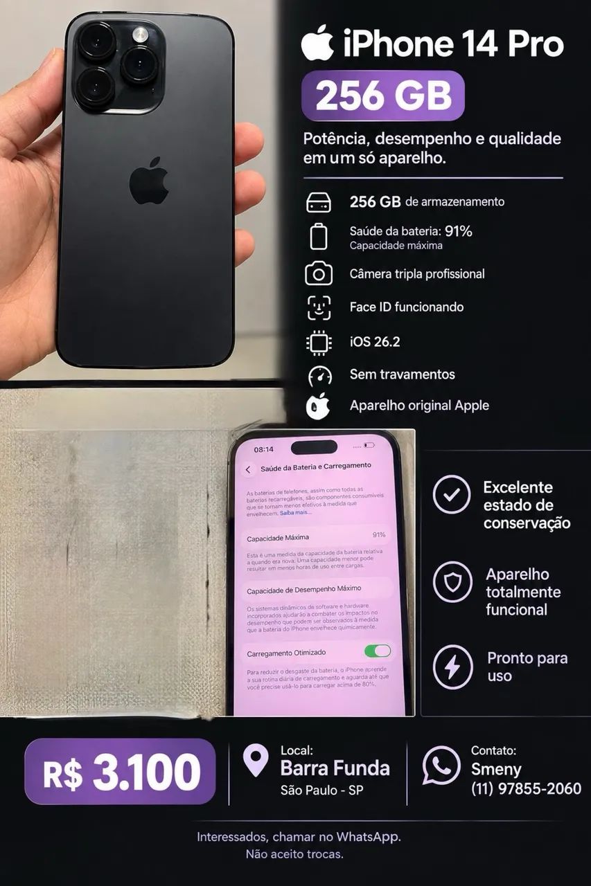iPhone 14 Pro 256GB - Celulares e Smartphones - Cohajap, São Luís