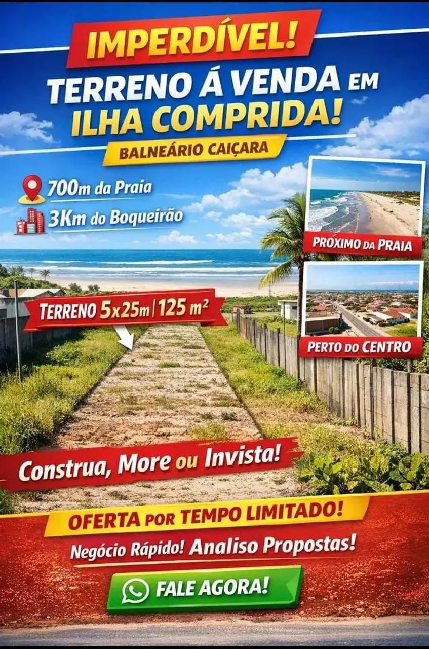 Terreno na ilha comprida ( 700mts da praia)